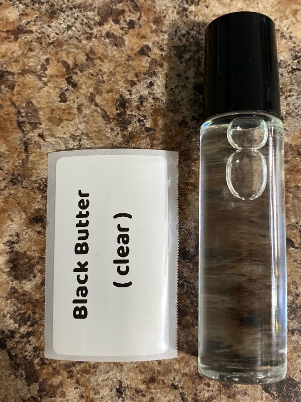 Clear Roll-On Oil Bottle with Black Cap